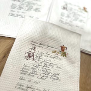 Personal Handwritten Recipe Tea Towels