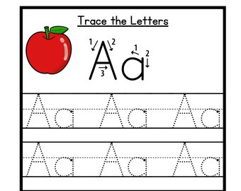 Preschool Tracing Worksheet, 26 Printable Trace the Alphabet Worksheets, Preschool-KDG Phonics, Alphabet Trace Worksheet, Learn to Trace