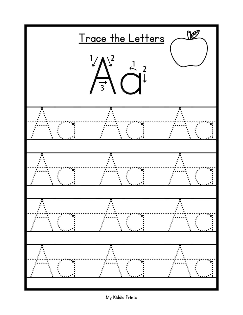 26 Printable Trace the Alphabet Worksheets, Preschoolkdg Phonics