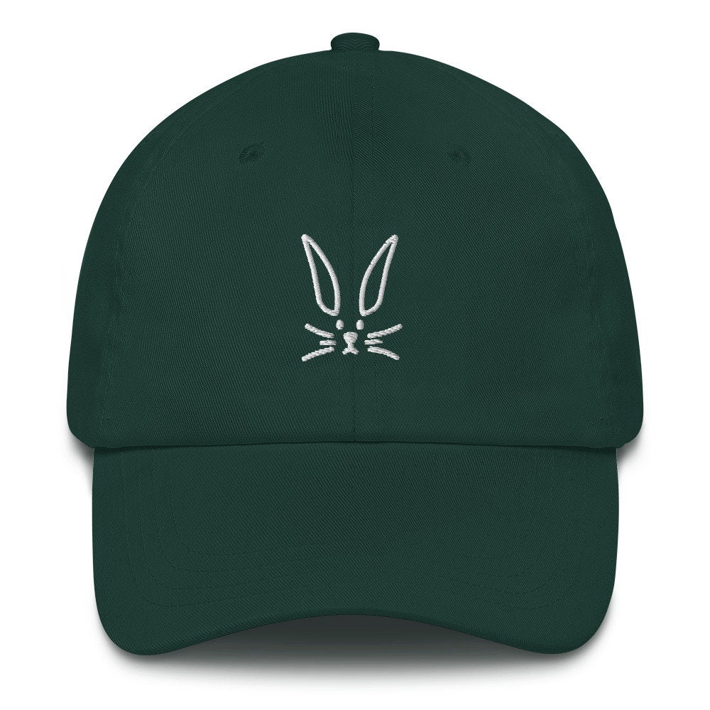 Rabbit Embroidered Baseball Hat: Unisex Chino Cotton Twill Cap - Etsy