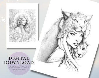 Zodiac Coloring Pages | Leo & Virgo Designs (Printable PDF)