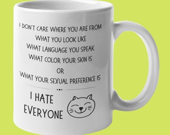 Breaking News, I Don't Care, Color, Skin, Size, Smiley Gat, Biased, Equal Human Rights, Antiracist Mug, Funfact Cat Lovers Gift, mdj0237