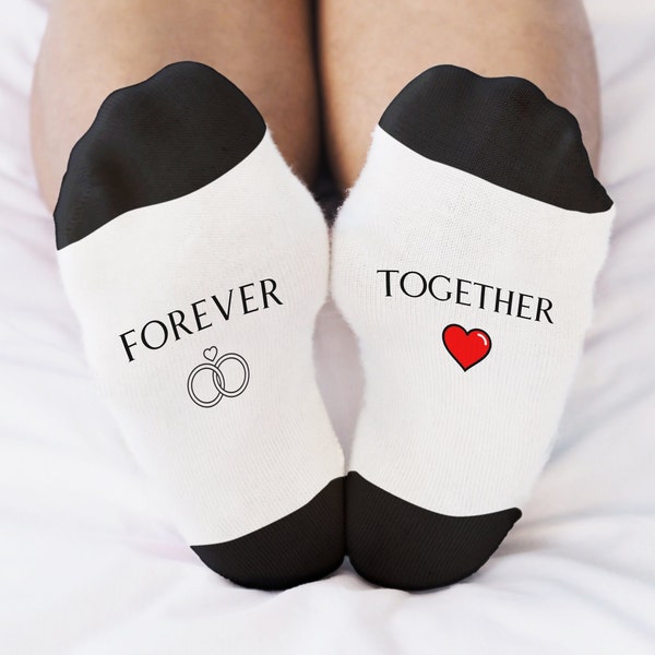 Wedding Gift Socks for Bride, Groom, Matching Couple, for Her or Him, Anniversary, Marriage, Gift from Bridesmaid, Bestman, FBSmdj009E