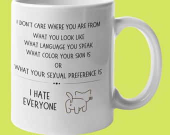 Breaking news, I don't Care, Colour, Skin, Size, Angry Cat, Biased, Equal and Human Rights, Antiracist Mug, Funfact Cat Lovers Gift, mdj0233