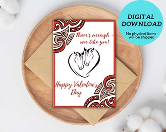 Horse Heart Valentine's Day Card | Printable Digital Download