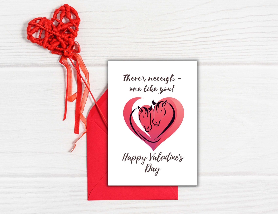Pink Happy Valentine's Day Illustration Gift Card | Geschenkkarte Template