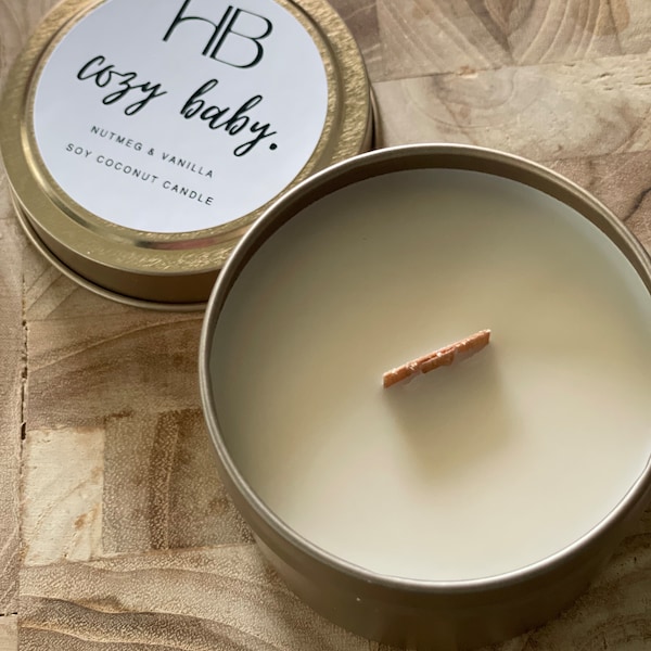 Soy Coconut Essential Oil Candle (Gold Tin)