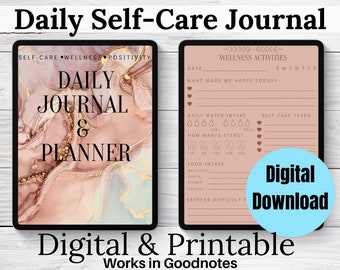 Digital Journal, Goodnotes planner, Goodnotes Journal, Self-care planner, Self-care Journal, Daily Journal, Wellness Journal