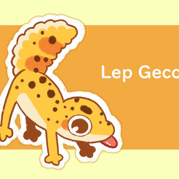 Laminated Vinyl "Leopard Gecko" Sticker for Laptops, Hydroflasks,  Notebooks