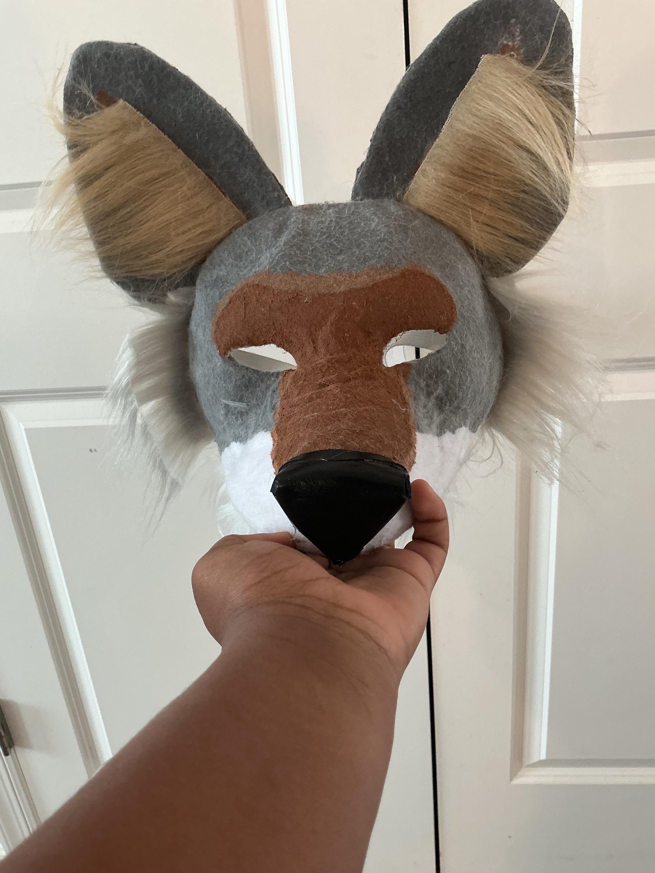 Wolf Mask, Hand-painted Faux Fur Costume Accessory - Etsy