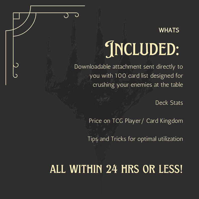 Custom MTG Card List Commander Decks 100 Card List 24 Hours or Less Magic the Gathering Etsy