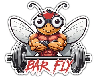 Waterdichte sticker barfly | Sticker sportschool |