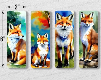 Watercolor Fox Bookmark Set | Animal Lover Gift (Digital Download)