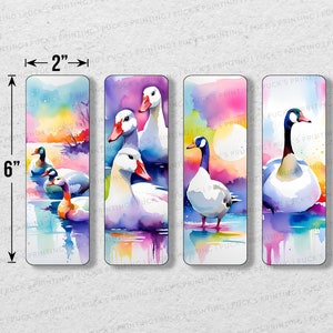 Watercolor Ducks Printable Bookmark Set Of 4 | Printable Bookmarks | Instant Download | Digital Download |