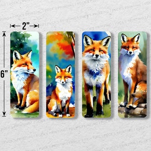 Watercolor Foxes Printable Bookmark Set Of 4 | Printable Bookmarks | Instant Download | Digital Download |