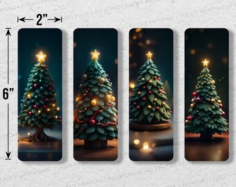 3D Christmas Tree Bookmarks Set | Holiday Printable (Digital Download)