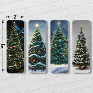 Christmas Tree Paintings Printable Bookmark Set Of 4 | Printable Bookmarks | Instant Download | Digital Download | Christmas Bookmark |