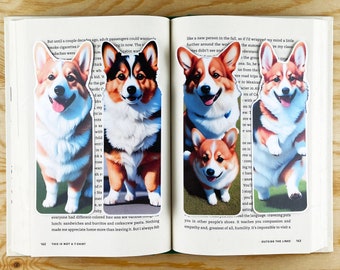 Cute Corgi Laminated Bookmarks | Dog Lover Gift, Set of 4
