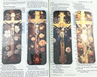 Catholic Crucifix Bookmarks | Laminated Die Cut Bookmarks | Jesus Bookmark |