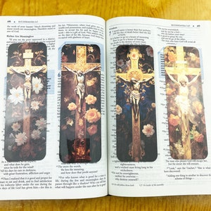 Catholic Crucifix Bookmarks | Laminated Die Cut Bookmarks | Jesus Bookmark |