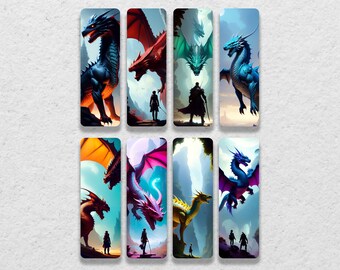 Anime Dragon Printable Bookmarks | Fantasy Art, DND Gift (Digital Download)
