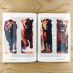 Set Of 4 Majestic Lion Bookmarks | Laminated Die Cut Bookmarks | Animal Lover Gift | Set 1 |