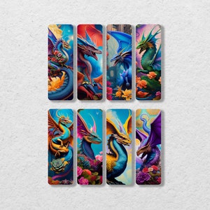 Floral-Style Dragon Printable Bookmark Set | Printable Bookmarks | Instant Download | Digital Download | Set 1 |
