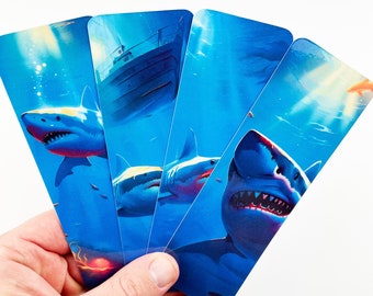 Shark Bookmarks Set | Laminated Ocean Life Art