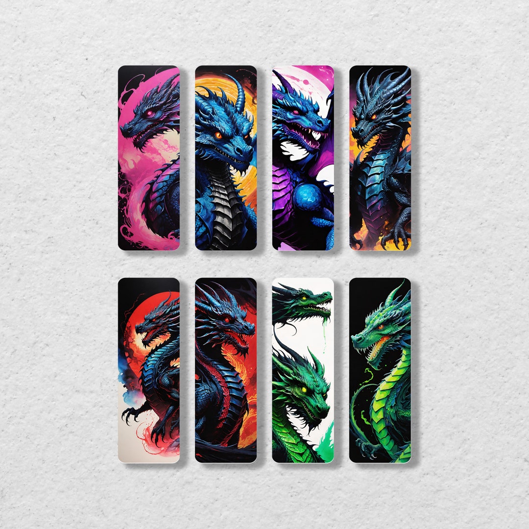 Blacklight Dragon Printable Bookmark Set | Printable Bookmarks ...