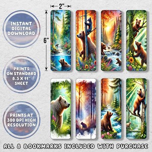 Watercolor Bear Printable Bookmark Set | Printable Bookmarks | Instant Download | Digital Download |