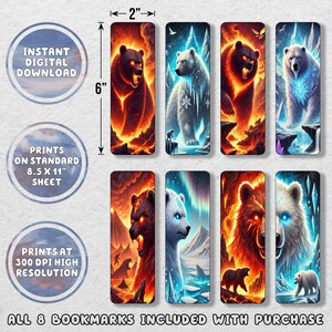 Fantasy Bear Printable Bookmark Set | Printable Bookmarks | Instant Download | Digital Download |