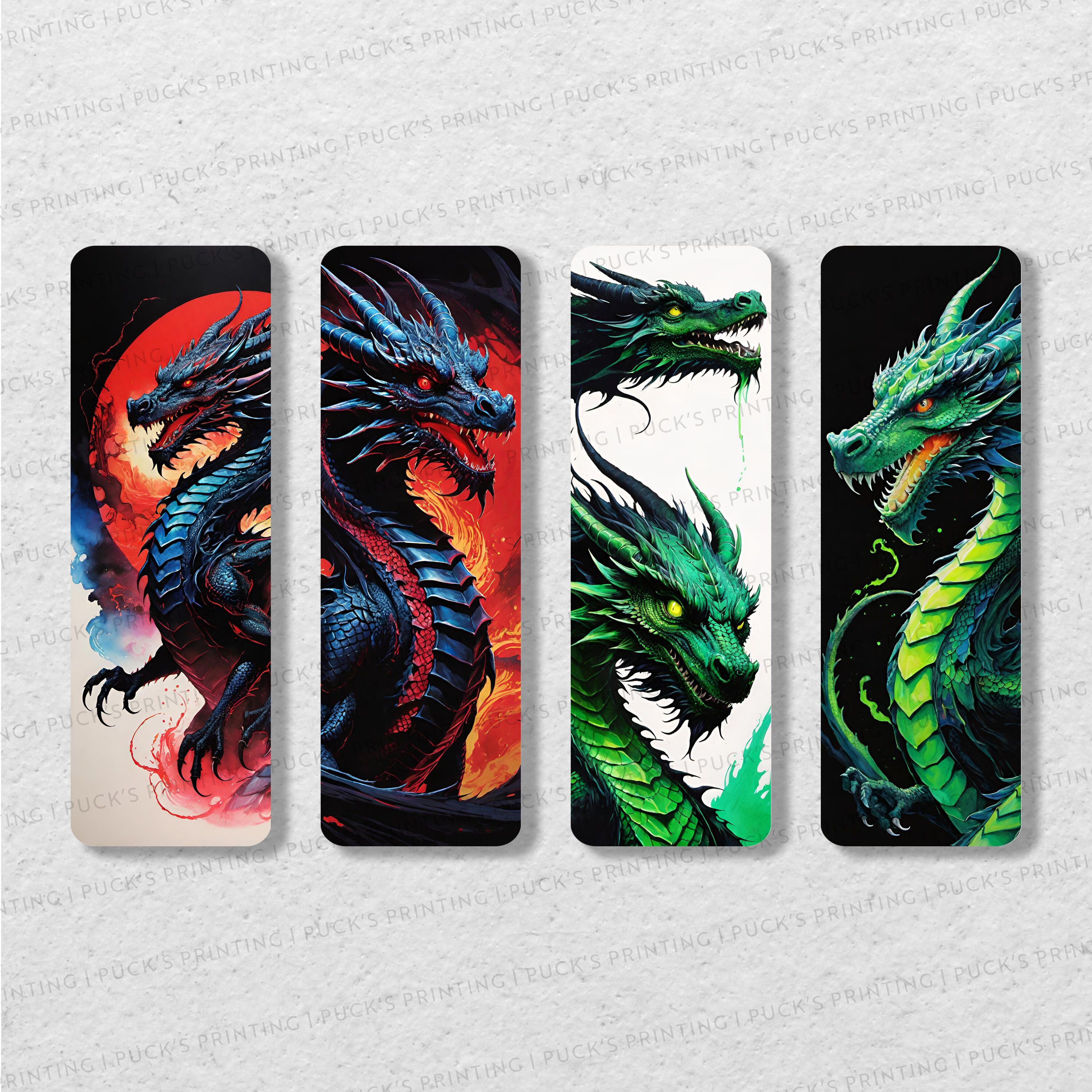 Blacklight Dragon Printable Bookmark Set | Printable Bookmarks ...