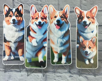 Corgi Bookmarks Set | Laminated Die Cut, Dog Lover Gift