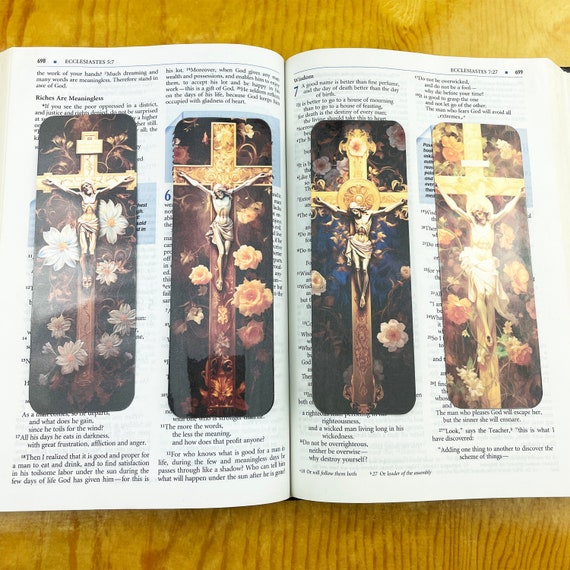 Catholic Crucifix Bookmarks | Laminated Die Cut Bookmarks | Jesus Bookmark |