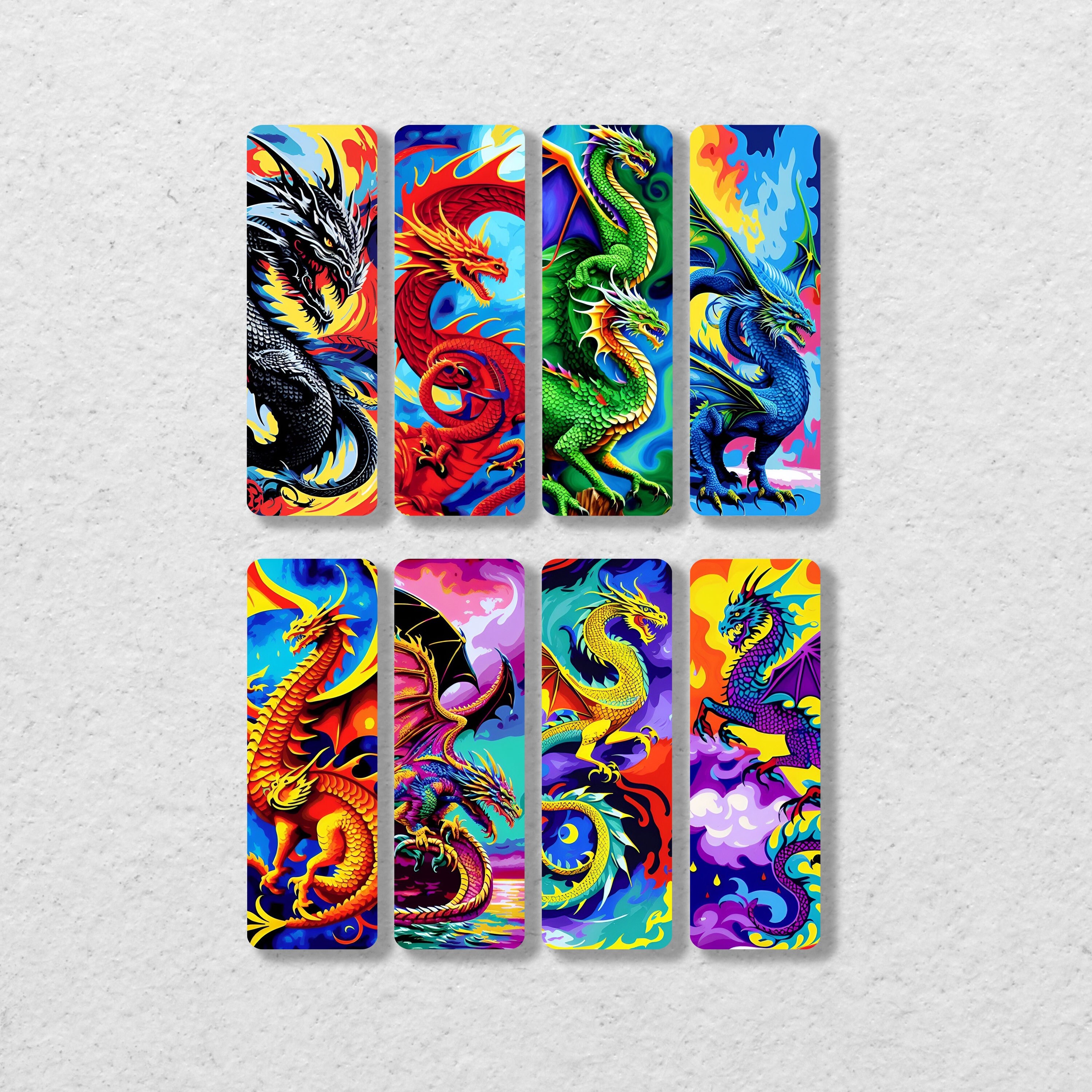 Comic Book Style Dragon Printable Bookmark Set Printable Bookmarks ...