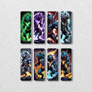 Comic Book Style Werewolf Printable Bookmark Set | Printable Bookmarks | Instant Download | Digital Download |