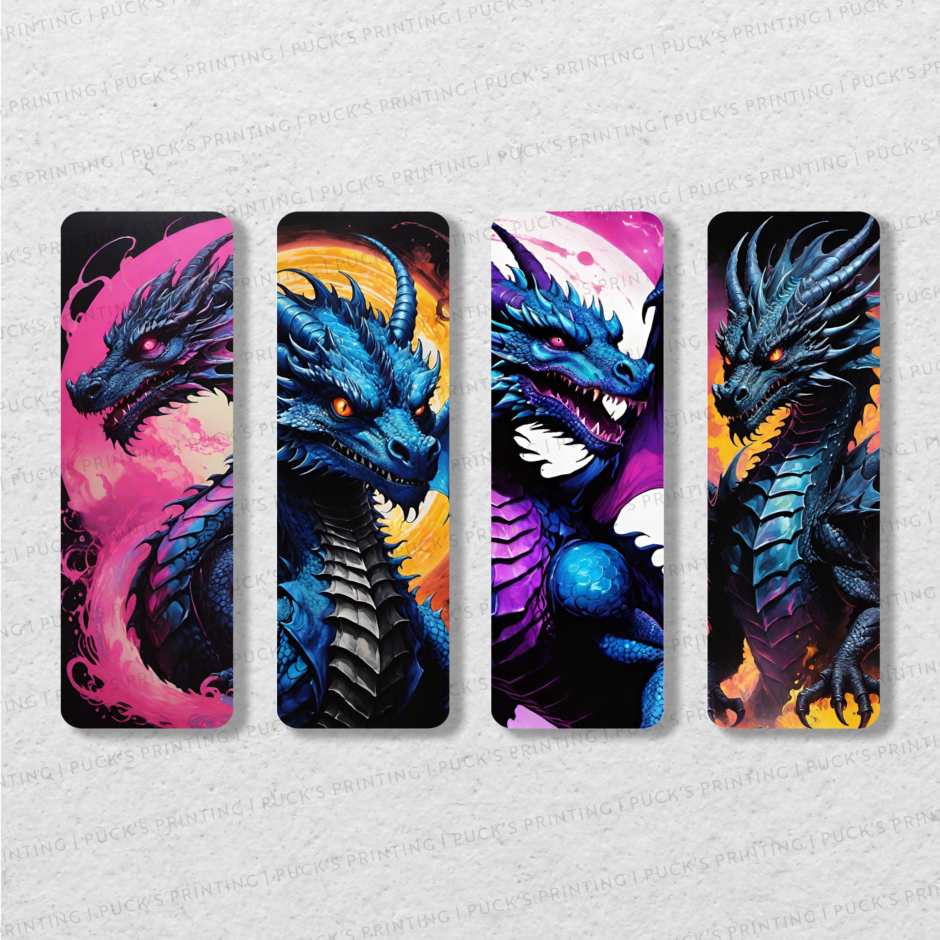 Blacklight Dragon Printable Bookmark Set | Printable Bookmarks ...