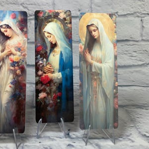 Catholic Virgin Mary Bookmarks | Laminated Die Cut Bookmarks | Bible ...