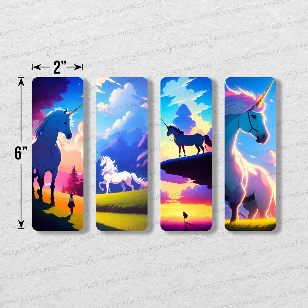 Anime Unicorns Printable Bookmark Set of 4 | Printable Bookmarks ...