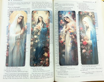 Catholic Virgin Mary Bookmarks | Laminated Die Cut Bookmarks | Bible Bookmark |