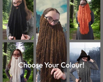 Custom-Made Handmade Yarn Beards in the colour of your choice. Yarn Beard / Wizard Beard / Viking Beard / Dwarf Beard / Crochet Beard