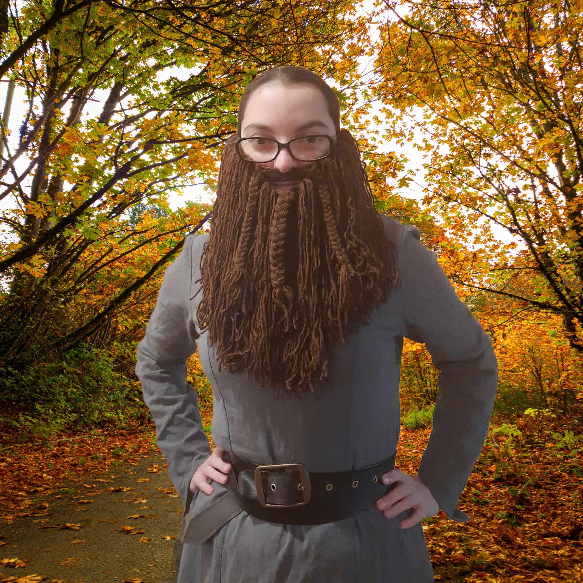 Handmade Brown Short Yarn Beard / Crochet Beard / Viking Beard / Costume Beard / Larping Beard / Dwarf Beard / Wizard Beard / Yarn Beard