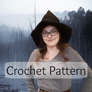 Witchy Pointed Hat Crochet Pattern - DIGITAL FILE ONLY