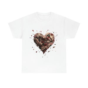 Heart Shape Flower Unisex Heavy Cotton T Shirt