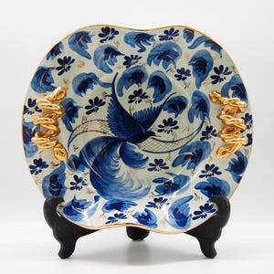 Elegant Hubert Bequet Bowl with Smaller Bird