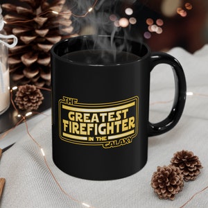 Firefighter Retirement Gift For Him Firefighter Christmas Gift Mug 11oz Black Mug