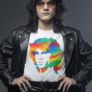 Vintage Retro 70s themed DOORS Jim Morrison fan art Unisex Tee Shirt for Jim Morrison fan art