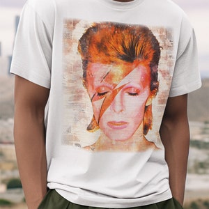 Vintage Retro 70s music themed Shirt David Bowie Unisex Tee Shirt for David Bowie fans