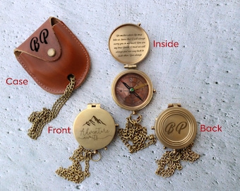 Engraved Brass Compass: Personalized Groomsmen Gift