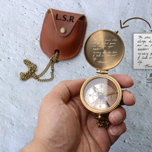 Custom Engraved Compass, Personalized Engraved Compass, Gift for Anniversary, Mother&#39;s Day Gift for Men